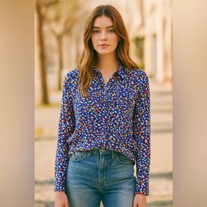 💫 Anthropologie 9 of 52 Conversations Pop Potpourri Colloquial Button Down Shirt